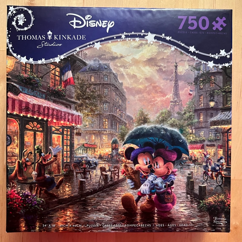 Thomas Kincaid Disney “Mickey and Minnie in Paris” 750-pc Puzzle